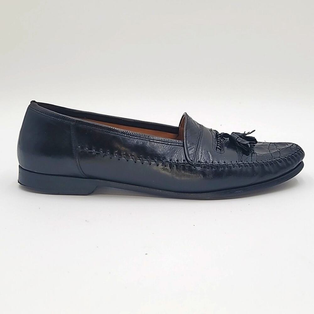JOHNSTON & MURPHY sz11 Domani Genuine Alligator Kiltie Tassel Loafers SP…